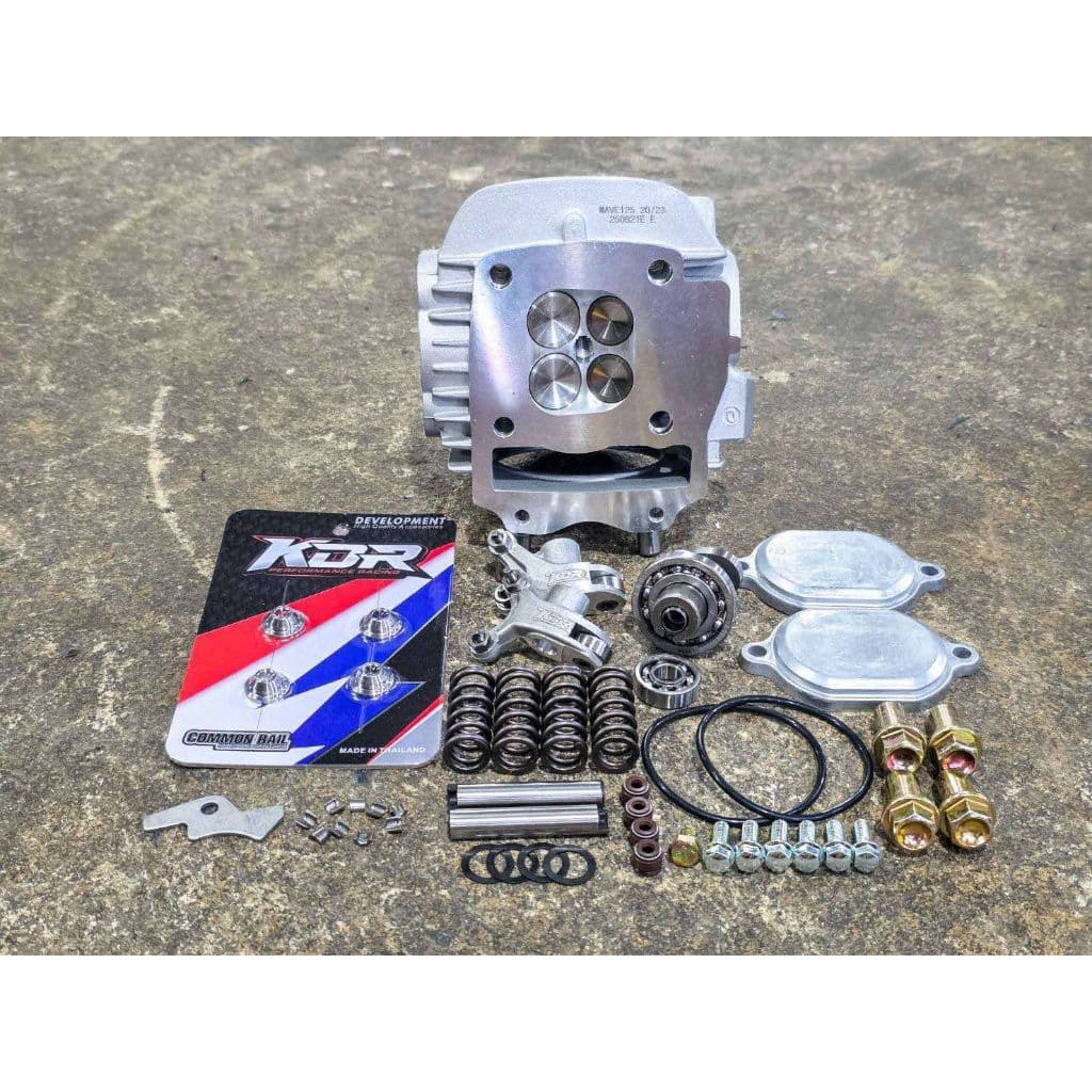 ฝา 4 วาว wave 125 KDR ลูก57-80 พอตCNC อุปกรณ์ครบชุด โลโก้ กระเดื่องอัลลอย รูปที่ 1