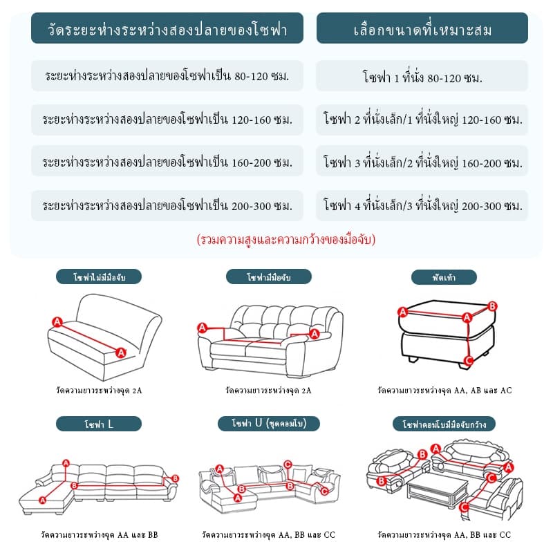 ผ้าคลุมโซฟา กันลื่นกันฝุ่น สีทึบ 1/2/3/4 ที่นั่ง Sofa Cover ผ้าหุ้มโซฟา แบบยืดหยุ่น รูปที่ 2