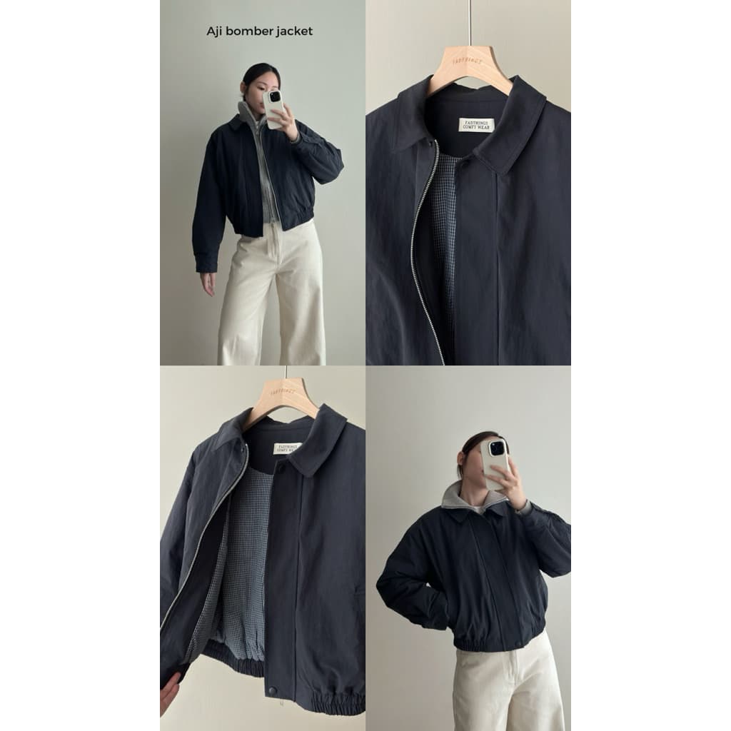 FADTHINGS : Aji bomber jacket สีกรมท่า ผ้าเดียวกับ paté ค่า รูปที่ 5