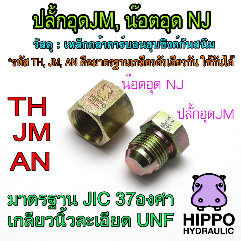 ปลั้กอุดJM, น๊อตอุดN๋J เกลียว TH, JM, AN อุดสายน้ำมัน อุดวาล์วไฮดรอลิค อุดสายpower รูปที่ 1