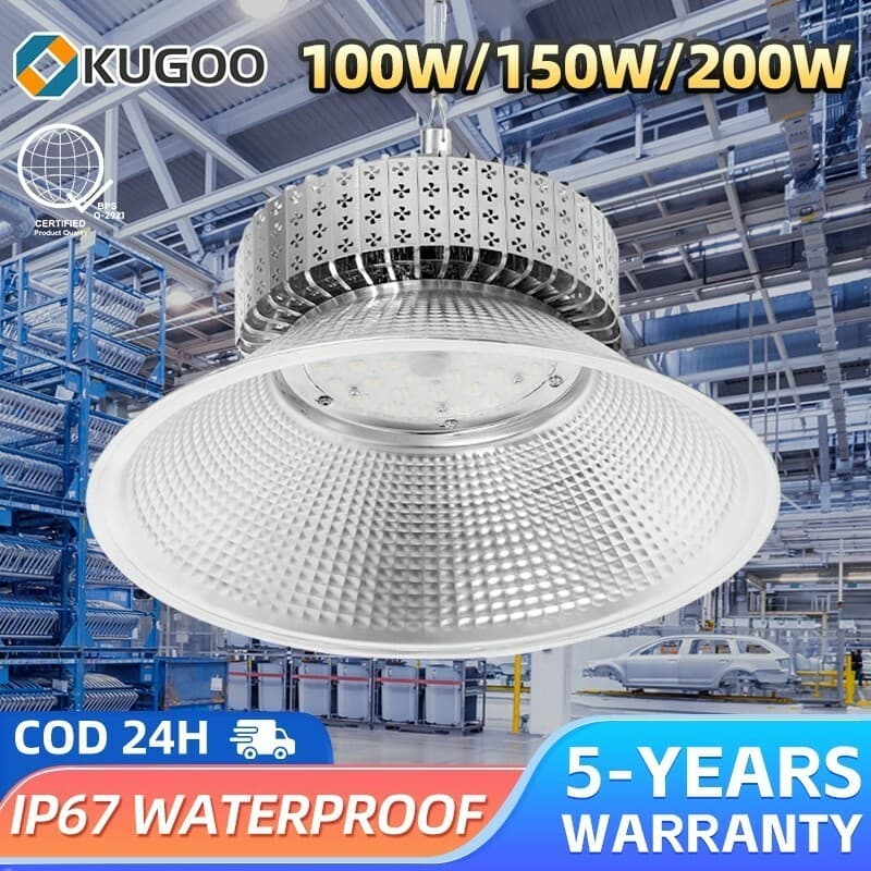 KUGOO โคมไฟไฮเบย์ LED High Bay Light โรงงาน ลานจอดรถ ในบริษัท สนามกีฬาและพื้นกลางแจ โกดัง ติดเพดาน รูปที่ 2
