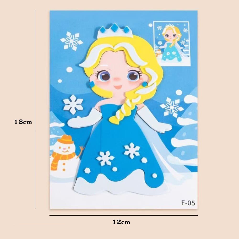 EVA สติ๊กเกอร์โฟม DIY โฟมแผ่นนูนมีกาวในตัว ด้านหลังระบายสีได้ ของเล่นศิลปะ เซต 12 แผ่น รูปที่ 8