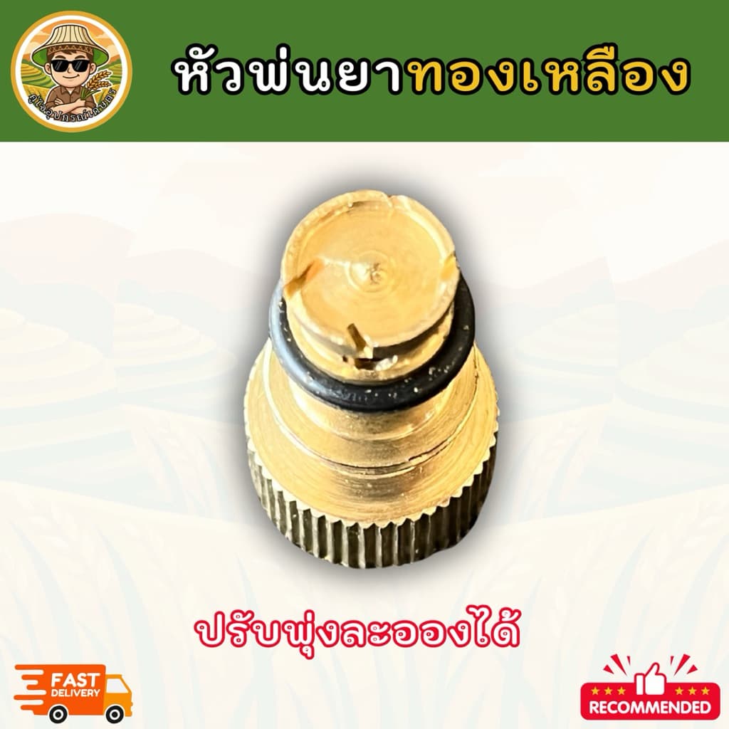 หัวพ่นยาทองเหลืองแท้ ปรับพุ่ง-ปรับละอองได้ หัวฉีดพ่นยาสำหรับเครื่องพ่นยาแบตเตอรี่ และก้านพ่นยา เกลียวมาตรฐาน รูปที่ 3