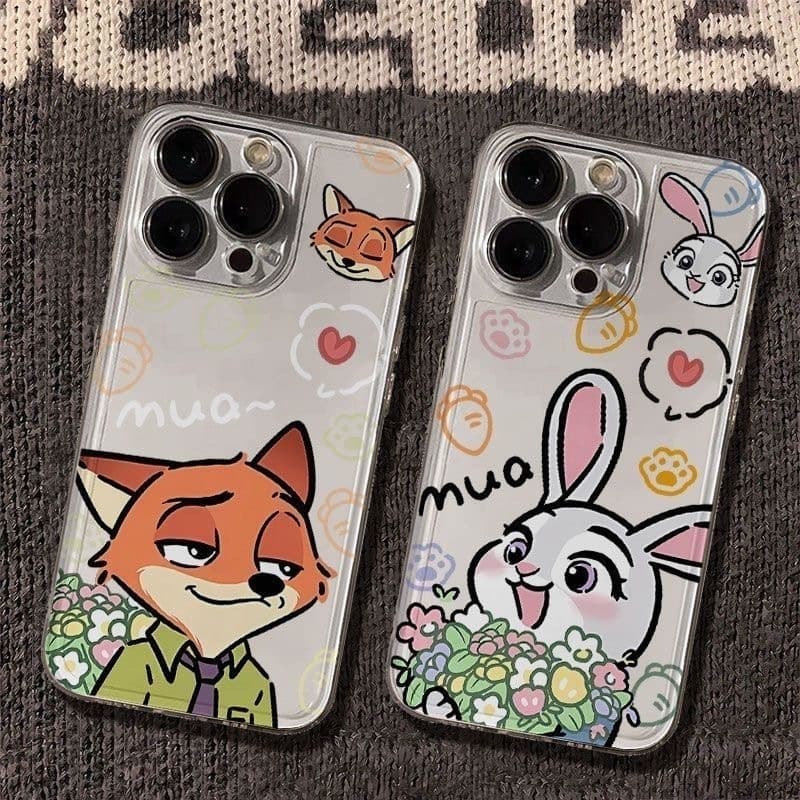 สินค้า ! ลาย Nick & Judy จาก Zootopia เคส iPhone 17/16/15/14/13/12/11/XS/7/8 คู่รัก IP เต็มไปด้วยความรัก รูปที่ 1