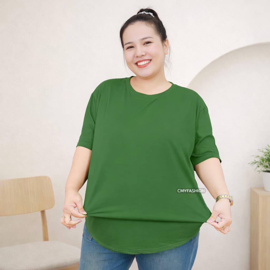 เสื้อยืด ทรงโอเวอร์ไซส์ เสื้อคอกลม แขนสั้น สีพื้น ผ้าคอตตอนผสม เนื้อผ้านิ่ม ระบายอากาศได้ดี ทรงสวย แมทช์ง่าย tb835# รูปที่ 7