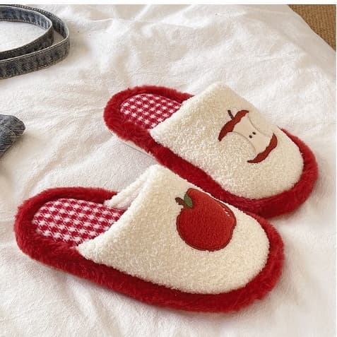 SHO-APPLEรองเท้าสลิปเปอร์ slipper ลายแอปเปิ้ล รองเท้าใส่ในบ้าน พื้นนิ่มมาก รองเท้าสไตล์เกาหลี รองเท้าสวม รูปที่ 7