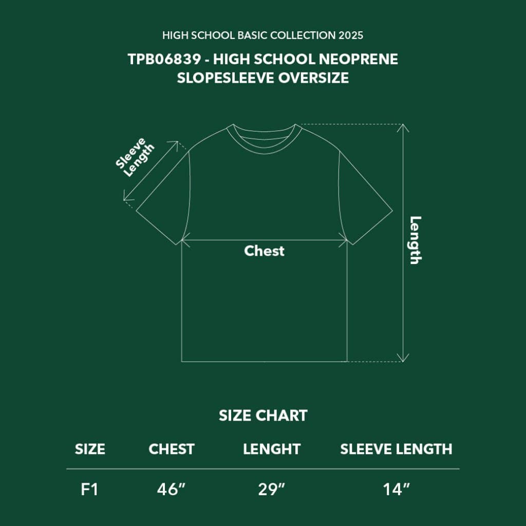 Highschool Basic Collection : Relax Comfy Neoprene slopesleeve Oversize เสื้อโอเวอร์ไซส์ - TPB06839 รูปที่ 7