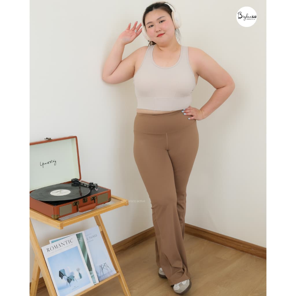 Bigbraco HI121 เล้กกิ้งออกกำลังกายขาม้าขาวยาว กางเกงออกกำลังกายสาวอวบอ้วน รูปที่ 2