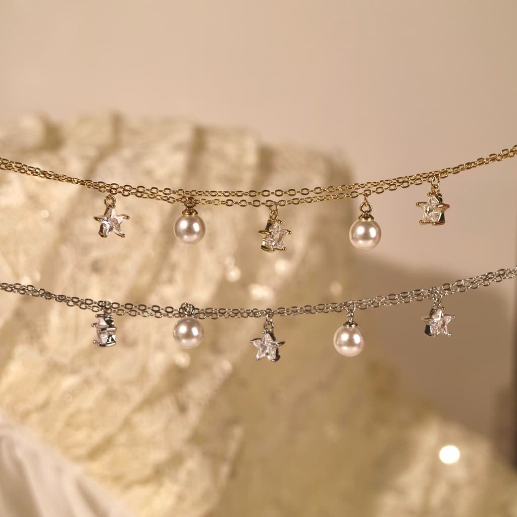 Socrush.bkk | WHISPERING STAR bracelet | SB-098 | สร้อยข้อมือ ดาว มุก เลเยอร์ รูปที่ 4