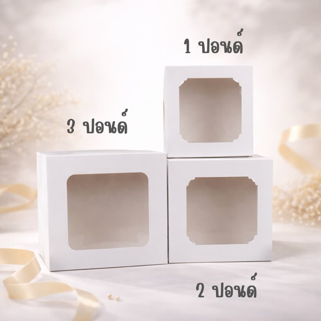 กล่องเค้ก 1-3 ปอนด์ ขาวฟู้ดเกรด 1 ปอนด์ , 2 ปอนด์ , 3 ปอนด์ รูปที่ 2