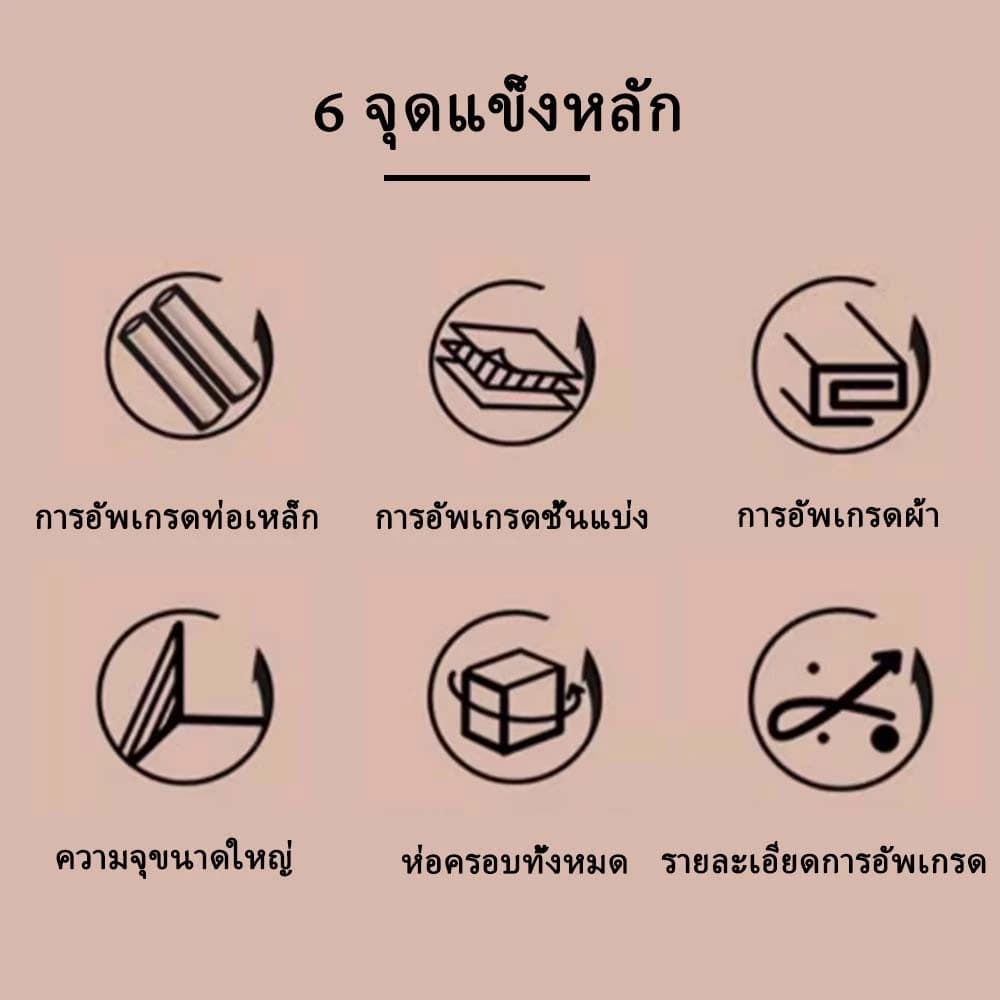 LEEGO ตู้เสื้อผ้า ตู้เสื้อผ้าผ้า ขนาดเส้นผ่านศูนย์กลางข้อต่อ 20 มม. รับน้ำหนักได้ 600 กก. เก็บเสื้อผ้าได้อเนกประสงค์ รูปที่ 7