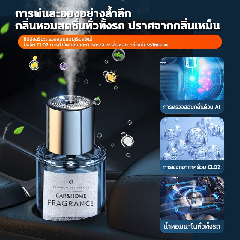 ⭐เสียบปลั๊กและใช้งานได้ทันที⭐น้ําหอมในรถ160ml ปรับระดับได้ 5 ระดับ สเปรย์แก้วแบบเสียบปลั๊ก รถ atomizing น้ำมันหอมระเหย รูปที่ 4
