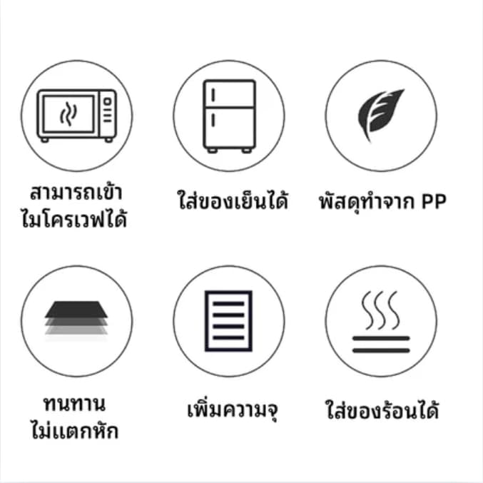 พลาสติกใส่อาหาร กล่องเหลี่ยม Food Grade BPA FREE 2000 มล. ยกลัง 150 ชุด รูปที่ 5