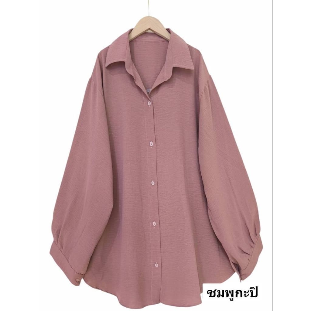 เสื้อเชิ๊ตคอปกบิ๊กไซส์ เสื้อเชิ๊ตทำงานคนอ้วน เสื้อเชิ๊ตสีดำ อก 46-54นิ้ว รูปที่ 9