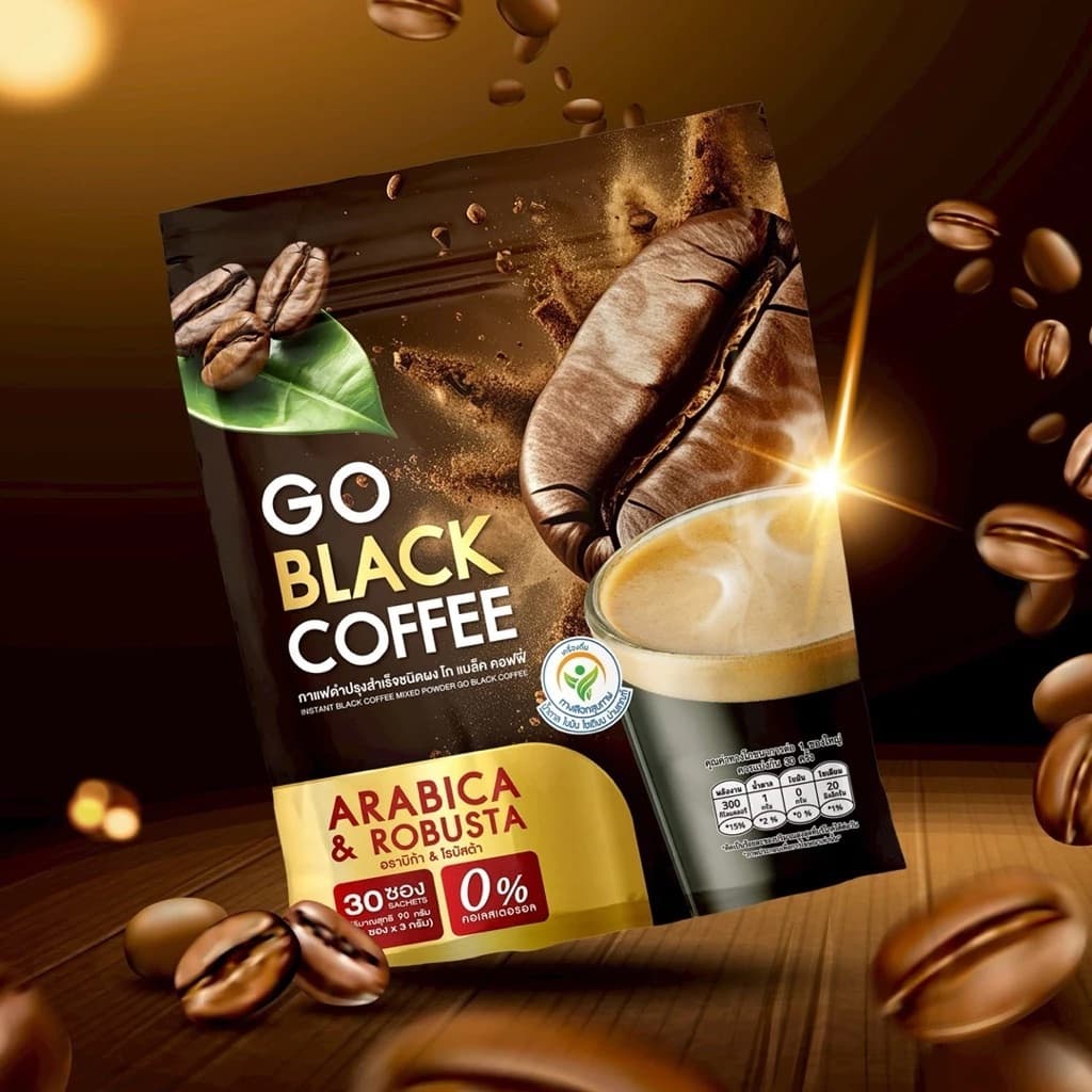 โปรพิเศษ 1 แถม 1 ห่อ Go black coffee โก แบล็ค คอฟฟี่ 1 ห่อมี 30 ซอง รูปที่ 2