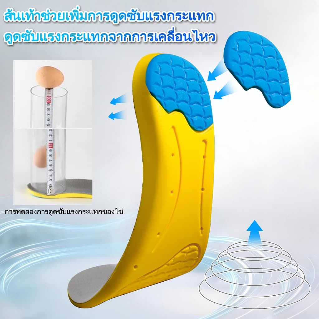 แผ่นเสริมรองเท้าเพื่อสุขภาพ สำหรับวิ่ง/ออกกำลังกาย ฟองน้ำนุ่ม ตัดขอบได้ตามไซส์ รูปที่ 3