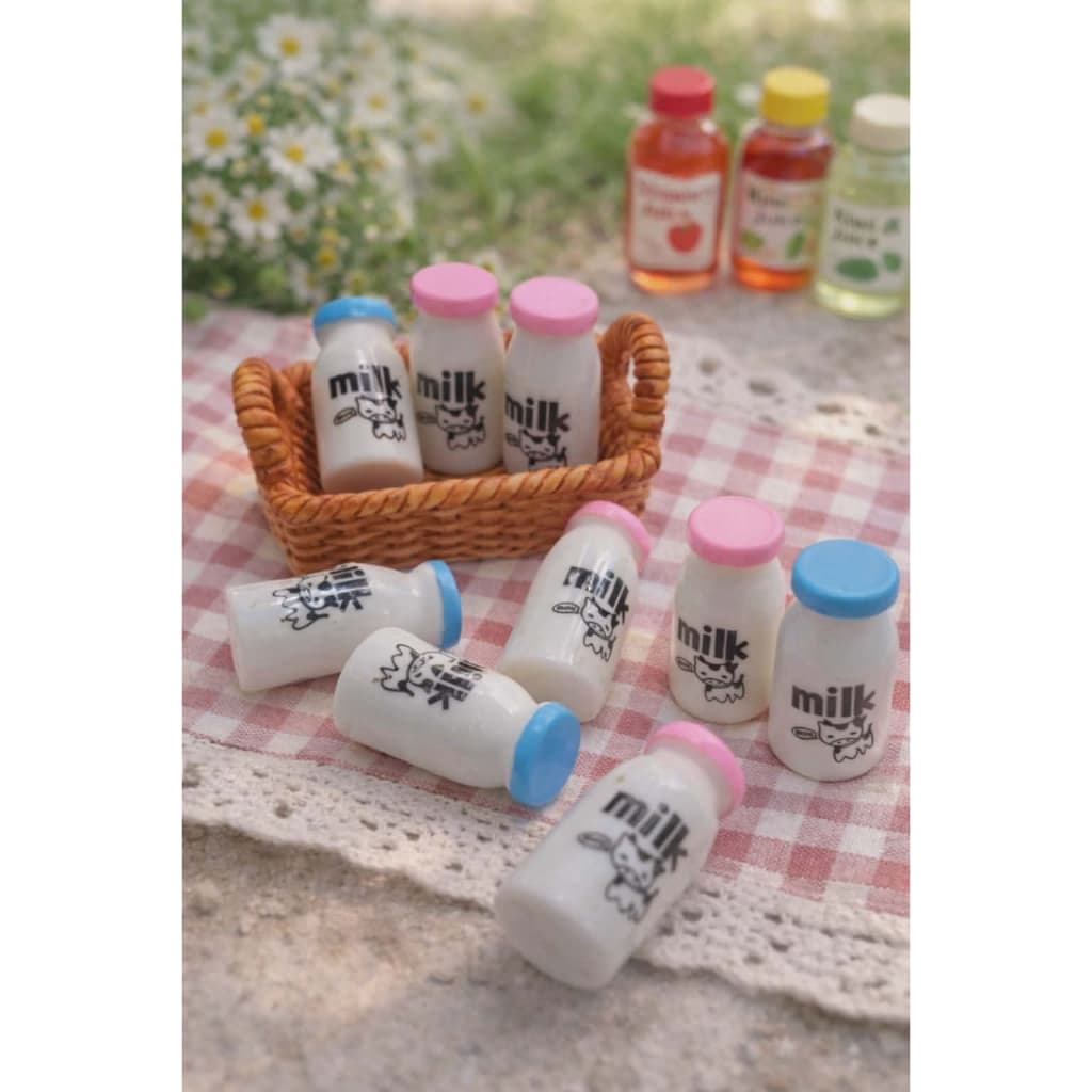j796ขวดนมmilk ของเล่นของจิ๋วdiy แพ็คละ 10 ชิ้น รูปที่ 4