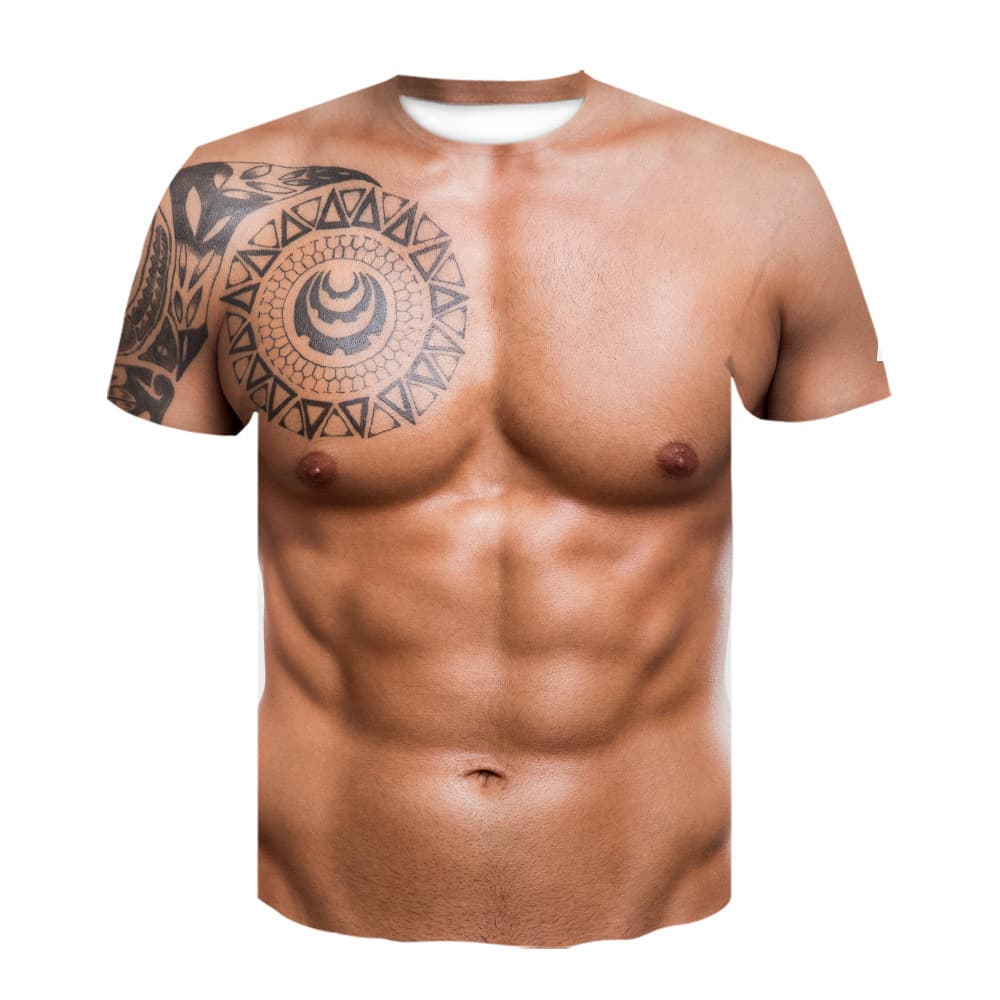 ! เสื้อยืดแขนสั้นผู้ชายลายกราฟฟิก 3D โดดเด่น ทันสมัยและสวมใส่สบายทุกวัน รูปที่ 6