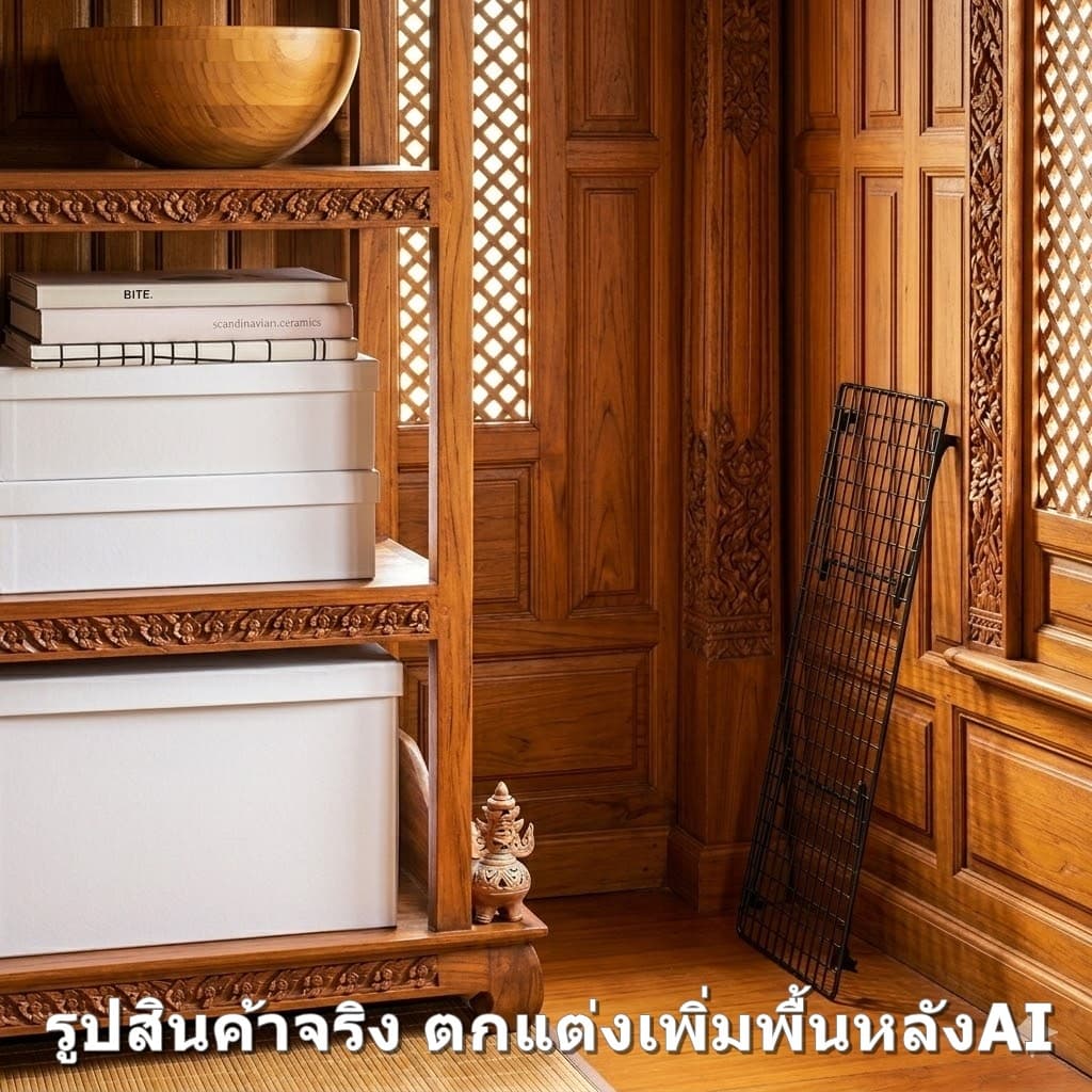 IKEA GREJIG ชั้นวางรองเท้า ชั้นวางของ โต๊ะญี่ปุ่น โต๊ะวางบนเตียง ต่อเพิ่มได้ 58x27x17 ซม. รูปที่ 3