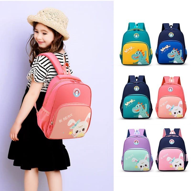 KLYM #P755 Kids Cute Kindergarten Canvas Backpack Pre-School Bag 13inches รูปที่ 1