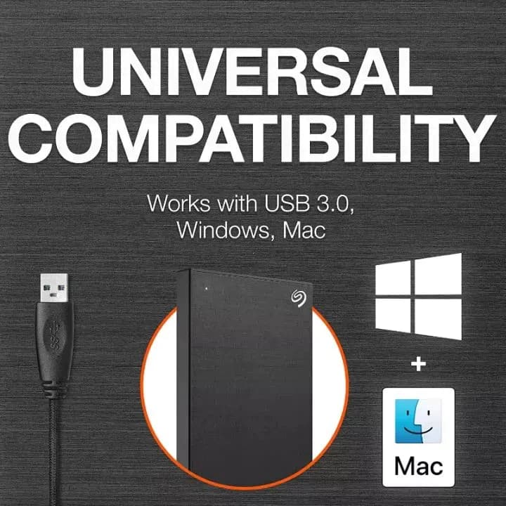 ฮาร์ดไดรฟ์ภายนอก Seagate 1 TB 2 TB หนึ่งสัมผัสสำหรับ และ Windows ด้วยรหัสผ่าน USB 3.0 ด้วยการกู้คืนข้อมูล และด้วย รูปที่ 9