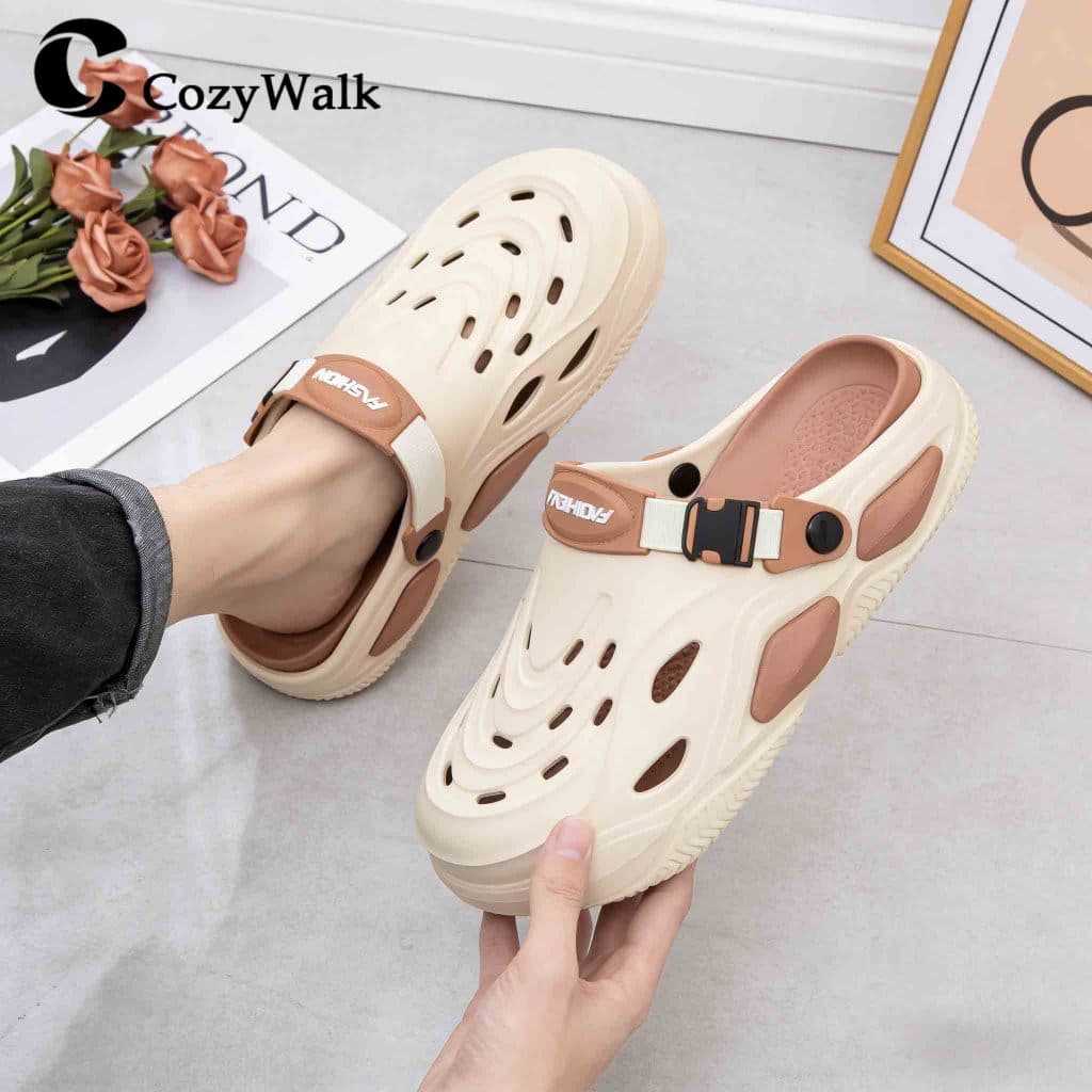 CozyWalk รองเท้าลำลองผู้ชาย แบบสวม กันน้ำ นุ่ม เบา พื้นกันลื่น มีสายรัดหลัง ใส่ได้2แบบ ไซซ์ 40-45 ในไทย รูปที่ 7