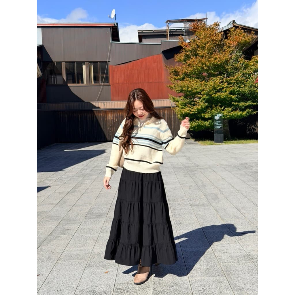 TheBlancPale : Oren skirt กระโปรงระบาย ชั้นๆ ผ้าไม่ยับ กระโปรงผ้าไม่ต้องรีด รูปที่ 4