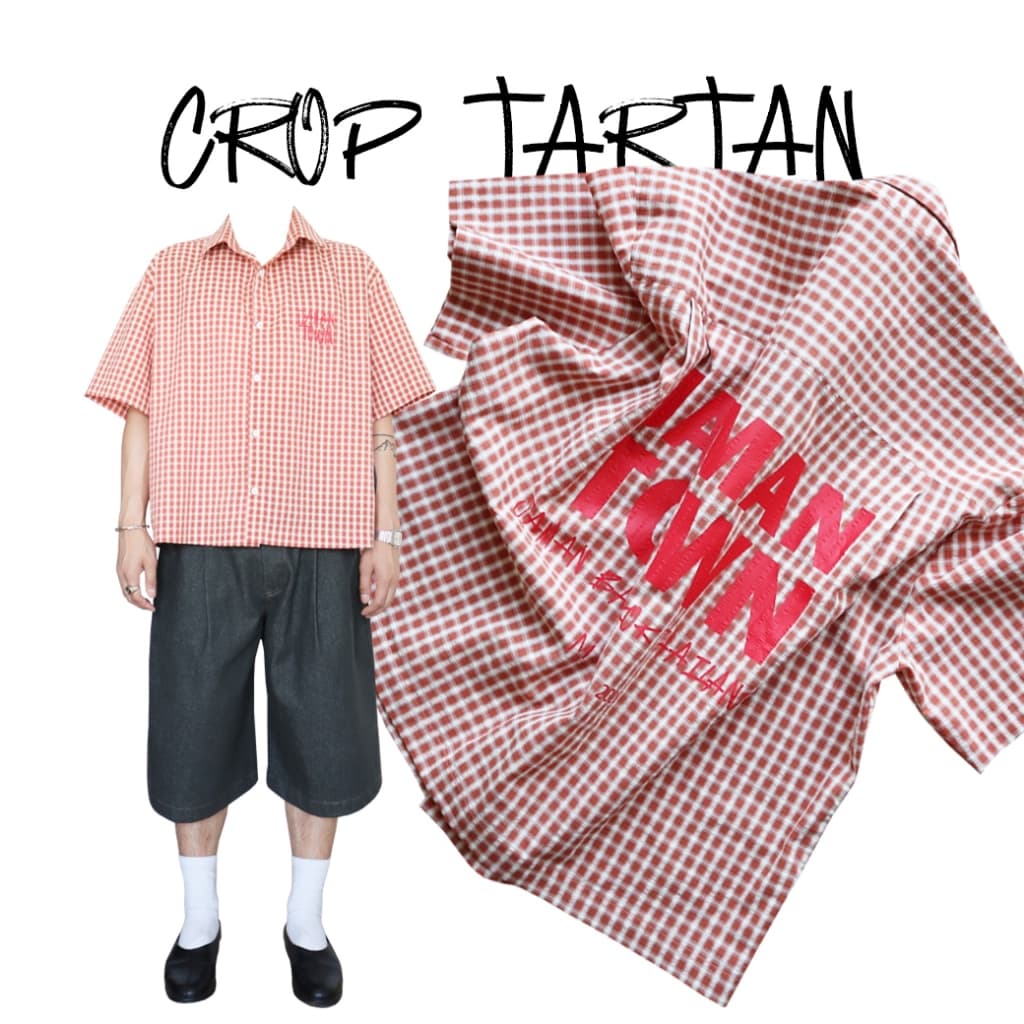 JAMANBKK / CROP TARTAN / เสื้อเชิ้ตทรง Oversize Crop ลายสก็อต รูปที่ 4