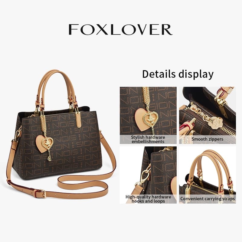 FOXLOVER กระเป๋าสะพายไหล่หนัง PU แฟชั่นสำหรับผู้หญิงพร้อมซิป กระเป๋าสะพายข้าง 2026 แบบใหม่ รูปที่ 6