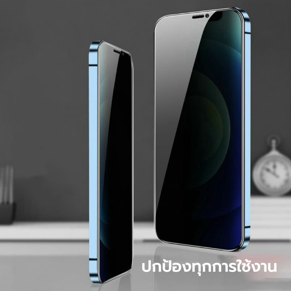 ติดง่าย3D / PVT ฟิล์มกระจกใส เต็มจอ กันมองกันเสือกใส for iPhone 17 Pro Max/Air/16E 15 14 13 12 รูปที่ 6