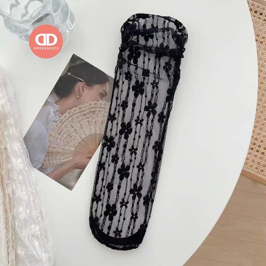 DRESSACUTE S102 / S103 / S104 ถุงเท้าผู้หญิงแบบบาง แต่งลูกไม้ รูปที่ 7
