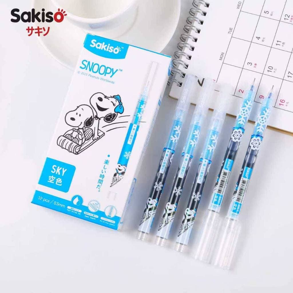Sakiso ปากกาโรลเลอร์บอล หมึก 8 สี หมึกแห้งไว หัว 0.5 mm. ลายลิขสิทธิ์แท้ Snoopy รูปที่ 3