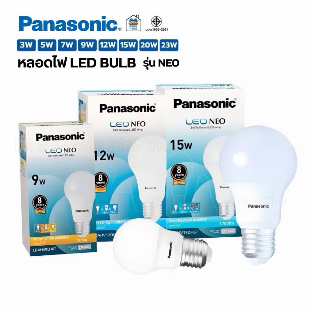 ** 10 หลอด** Panasonic หลอดไฟ LED BULB รุ่น NEO ขนาด 3w 5w 7w 9w 12w 15w 20w 23w ขั้ว E27 หลอดไฟ แอลอีดี พานาโซนิค รูปที่ 3