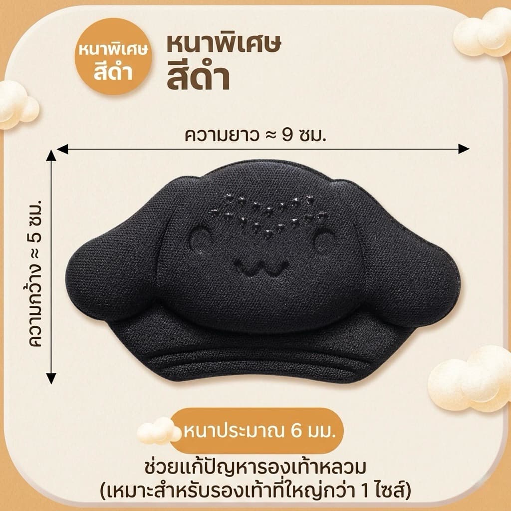 แผ่นกันกัด กันกัด หนา แผ่นกันกัดรองเท้าเด็กและผู้ใหญ่ กันหลวม กันเจ็บส้นเท้า ลายน่ารัก ใส่ได้ทุกแบบ รูปที่ 1