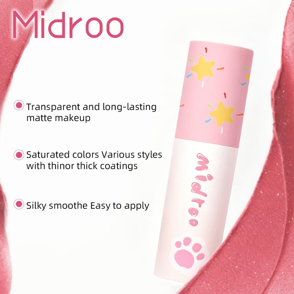 Midroo สีติดทนนาน ไม่ต้องแต่งหน้า ให้ผิวดูกระจ่างใส สีส้มอิฐ สีแดงเบอร์รี่ รูปที่ 2