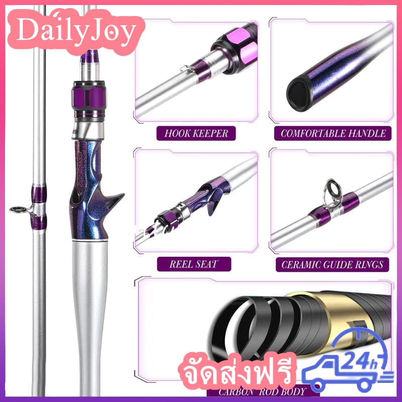 คันเบ็ดตกปลา น้ำหนักสาย 2-12LB น้ำหนักเหยื่อ 8-25G คันเบ็ดตกปลา ML ทำจากคาร์บอนไฟเบอร์ แข็งแรง ทนทาน คันเบ็ดตกปลา รูปที่ 2