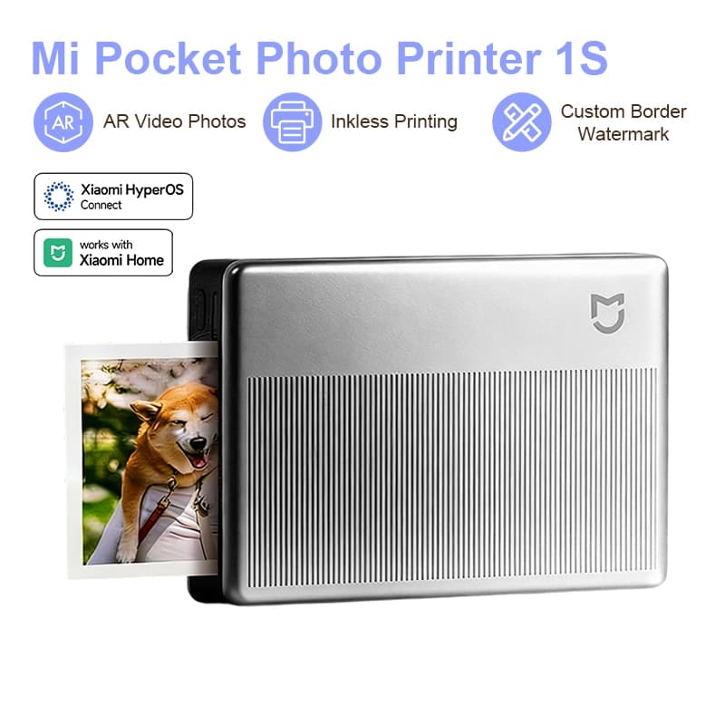 Xiaomi Portable Photo Printer 1S เครื่องพิมพ์ภาพพกพา เครื่องปริ้นรูป ไม่ต้องใช้หมึก รองรับวิดีโอ AR