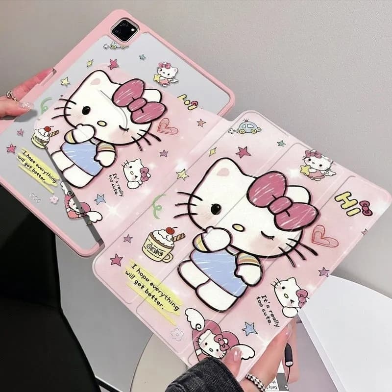 ออกให้ 24 ชมเคสไอแพด การหมุน 360° Hellokitty Gen12 Air7 11 Air8 11 Pro12.9 Gen11 น่ารัก เคสipad รูปที่ 2