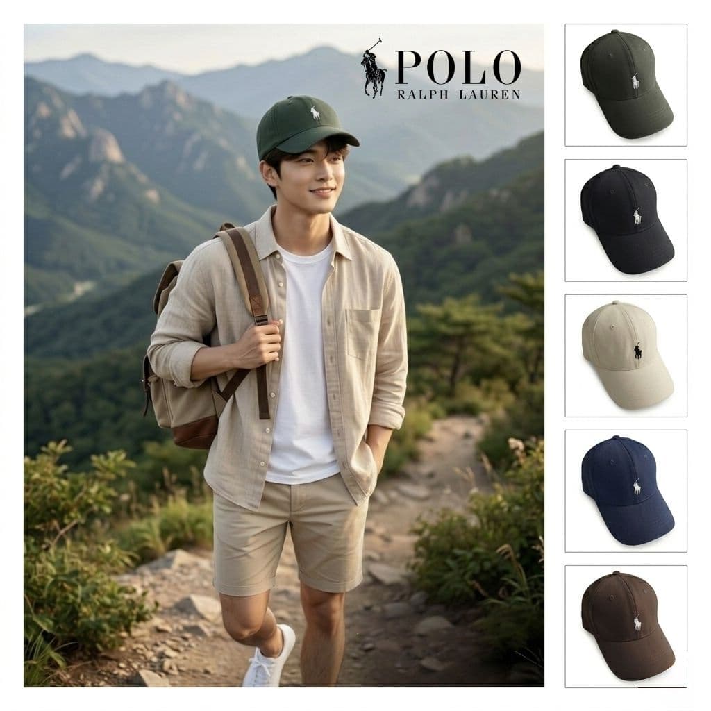 หมวกโปโล Polo 100% ผู้ชาย/ผู้หญิง ทรงเบสบอล ปรับสายด้านหลัง รูปที่ 8