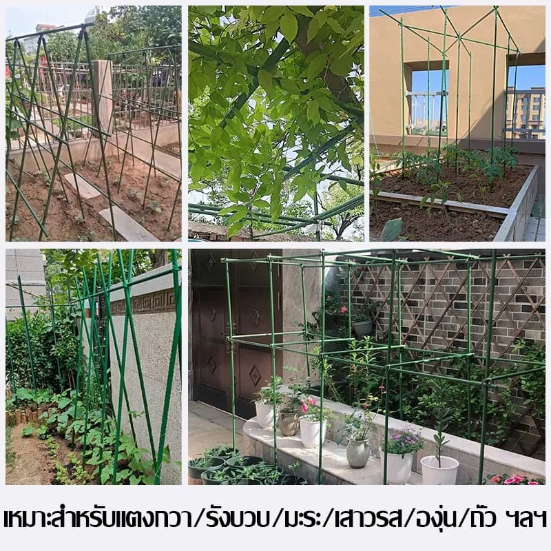 ไม้ค้ำต้นไม้ยาว60 - 180ซม. กันน้ำทนทานเหล็ก เคลือบพลาสติก ไม้ค้ำต้นไม้ DIY ซุ้มต้นไม้ หลักไม้เลื้อย รูปที่ 9
