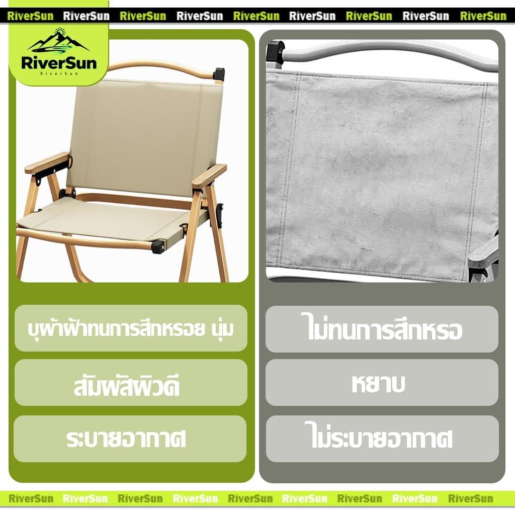 ชุดเซตเเคมป์ปิ้ง เก้าอี้แคมปิ้ง เก้าอี้ปิคนิค เก้าอี้สนาม ผ้าOxfordหนา พับเก็บได้ มี 2 ขนาด ขาตั้งเหล็ก แข็งแรงทนทาน รูปที่ 6