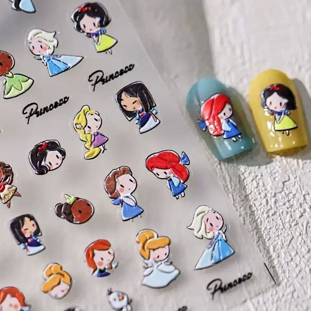 จากไทย!!! สติกเกอร์ติดเล็บ สติกเกอร์ลายนูน สติกเกอร์ 5D ลายเจ้าหญิง Disney สติกเกอร์ตกแต่ง ติดสมุดสิ่งของน่ารัก รูปที่ 2