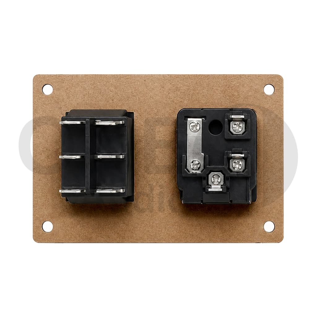 OneAudio เพลทเลือกไฟ2ระบบ AC/DC มีฟิวส์10A สวิตช์เลือกไฟ ใช้งานง่าย รองรับไฟ 220V ปลอดภัยและทนทาน สำหรับงานตู้บลูทูธDIY รูปที่ 3