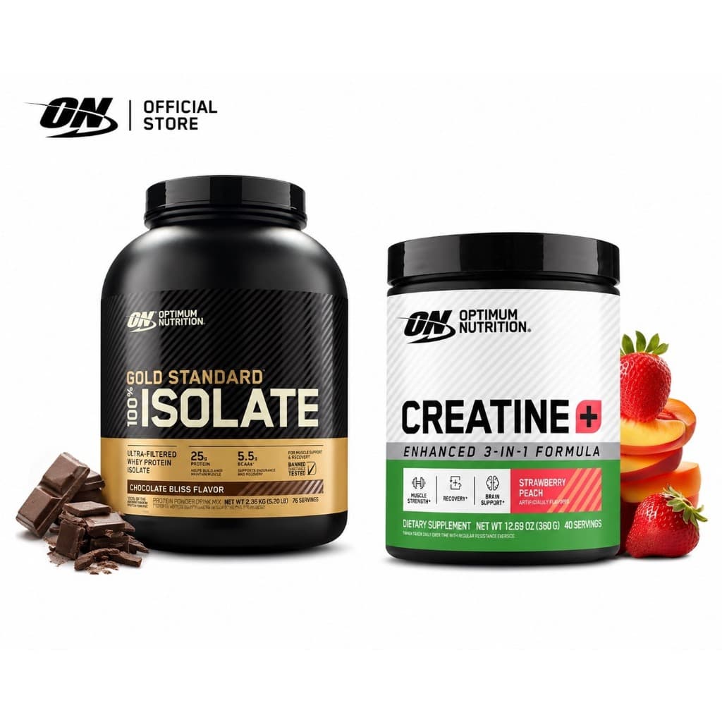 Optimum Nutrition Gold Standard Isolate Whey Protein 5.2 Ibs.+ Optimum Nutrition Creatine Strawberry Peach รูปที่ 1