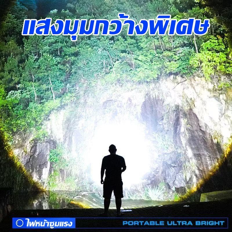 ไฟฉายคาดหัวแบตอึด48-72ชม ไฟฉายเดินป่า ส่องสว่างทางไกล ทนทานกันน้ำ จอแสดงผลอัจฉริยะ ใช้งานได้หลากหลาย ส่องไกล รูปที่ 2