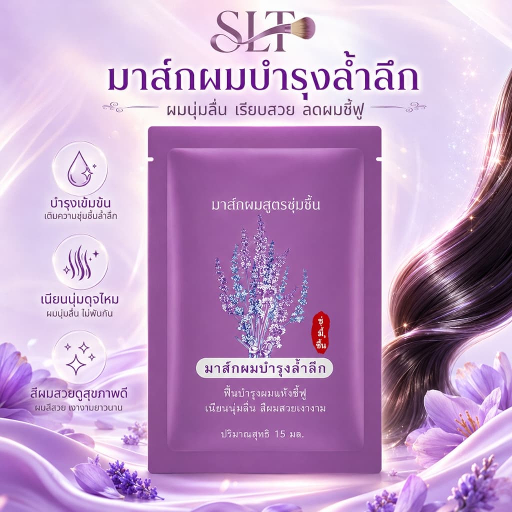 ครีมหมักผม เคราตินสด สูตรเข้มข้น บำรุงผมเสีย ครีมนวดผม ทรีทเม้นท์ ฟื้นฟูผมแห้งเสีย ผมนุ่มลื่น ไม่พันกัน 15ml รูปที่ 1