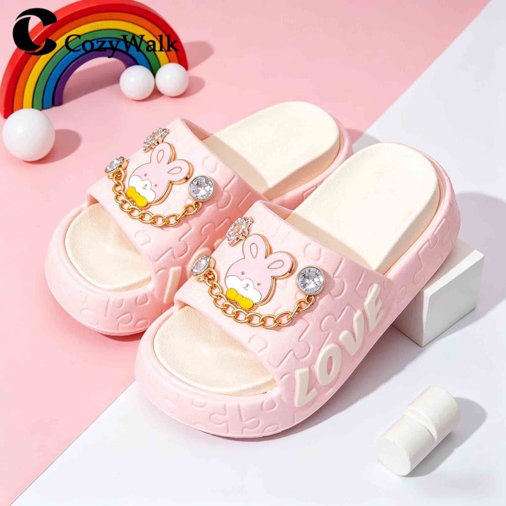 CozyWalk รองเท้าแตะเด็ก EVA ลายกระต่ายน่ารัก พื้นหนานุ่ม กันลื่น น้ำหนักเบา ใส่สบาย ไซส์24-35 รูปที่ 4