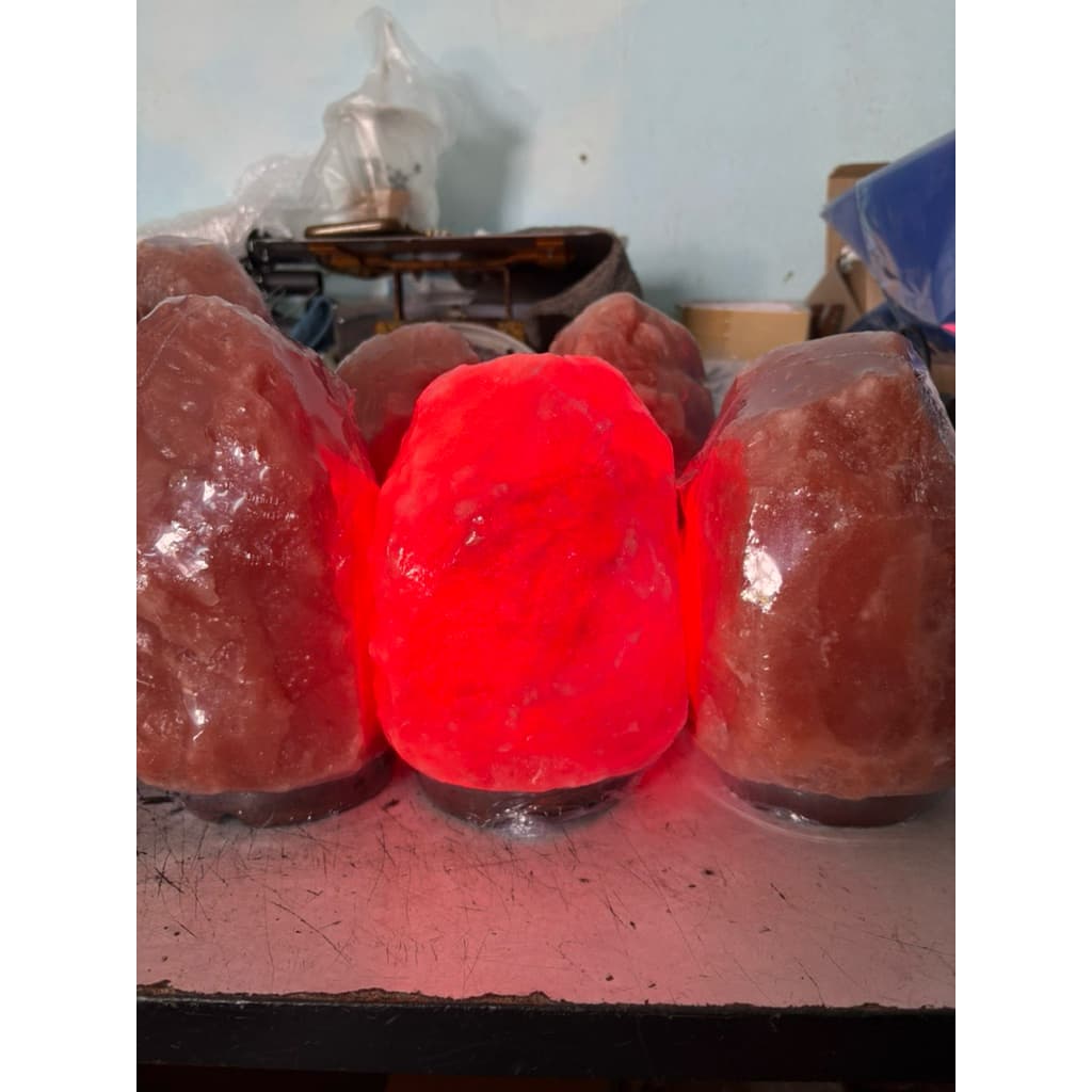 โคมไฟเกลือหิมาลัย สีแดง สีหายาก เสริมฮวงจุ๋ย ธาตุไฟ ธาตุดิน ขนาด 3-5 โล พร้อมสายไฟครบชุดของแท้จากปากีสถาน รูปที่ 8