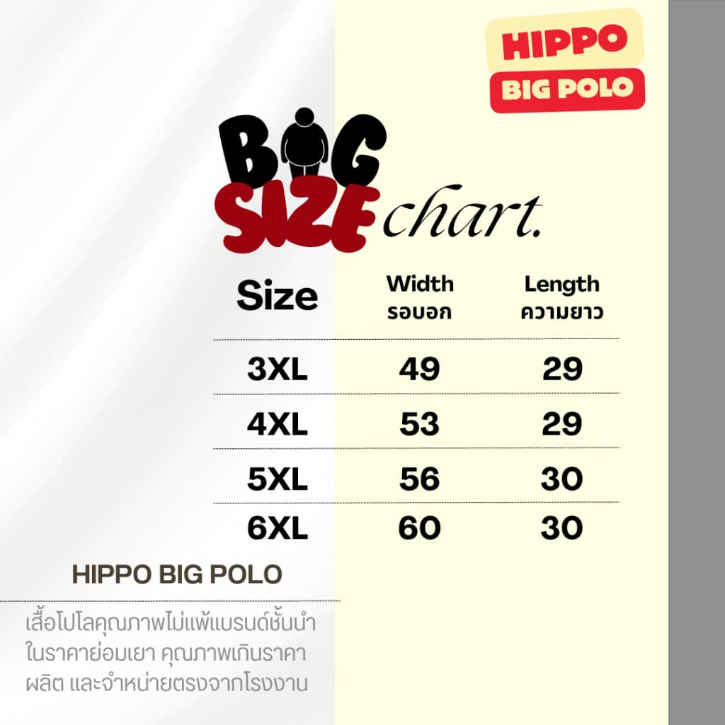 HIPPO Big Polo เสื้อโปโล ไซซ์ใหญ่ คนอ้วน คนอวบ BIGSIZE สีเขียวเป็ด อก49-60นิ้ว รูปที่ 4