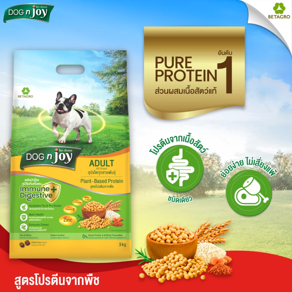 DOG n joy อาหารสุนัขโต แพลนต์เบส 10KG รูปที่ 2